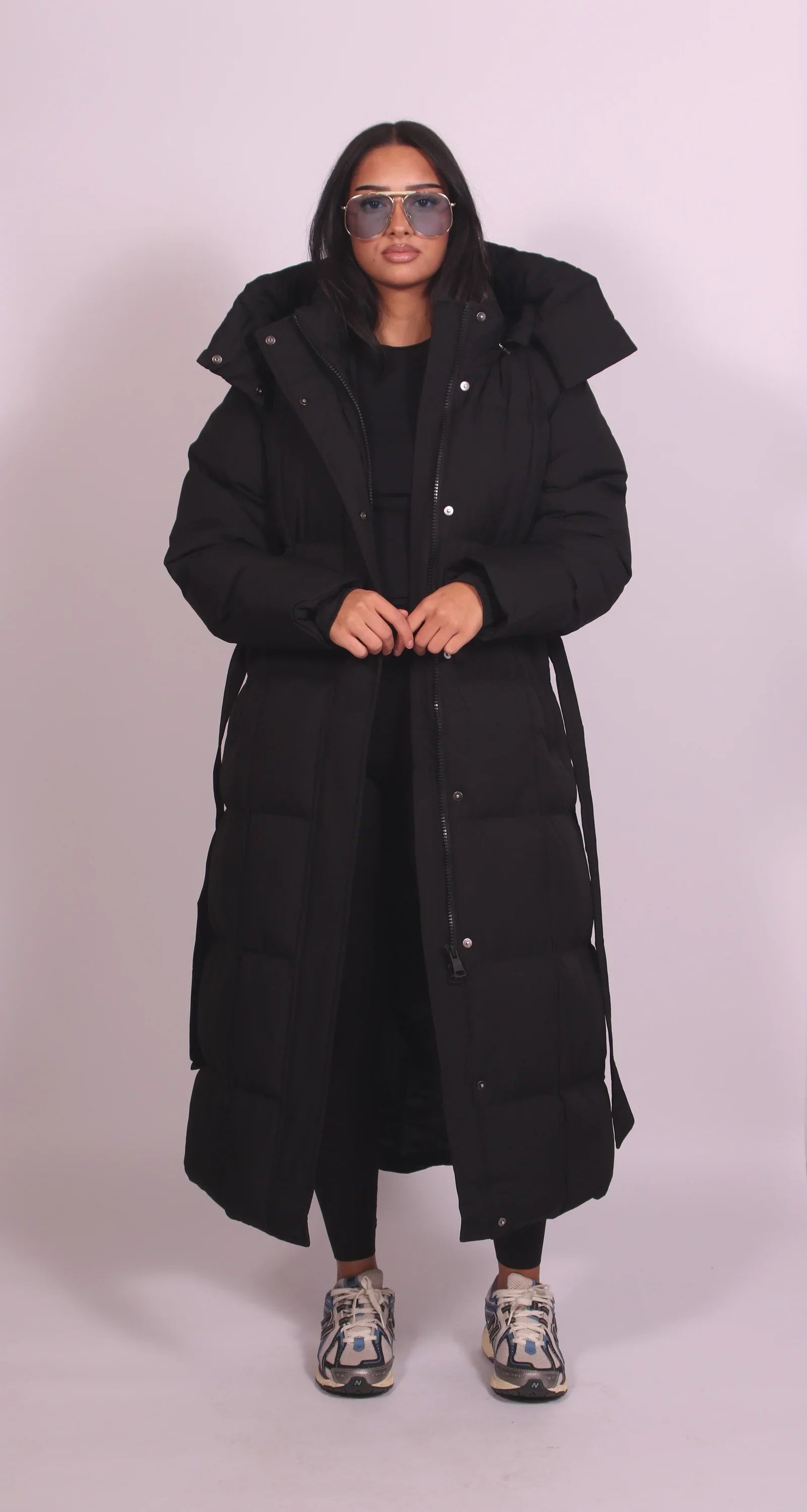 Long Down Jacket with Hood